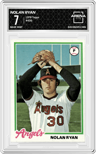 Nolan Ryan from the 1978 Topps set graded by Arena Club and given an overall grade of 7.