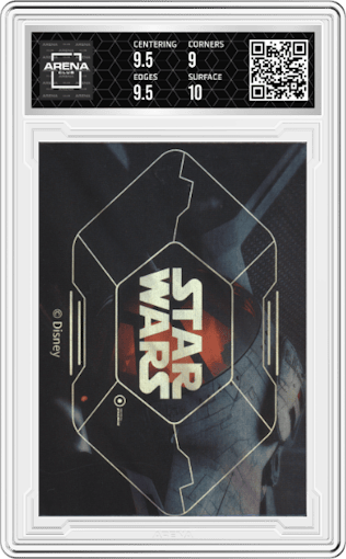 Millennium Falcon The Force Awakens from the 2023 Star Wars Prerelease set graded by Arena Club and given an overall grade of 9.5.