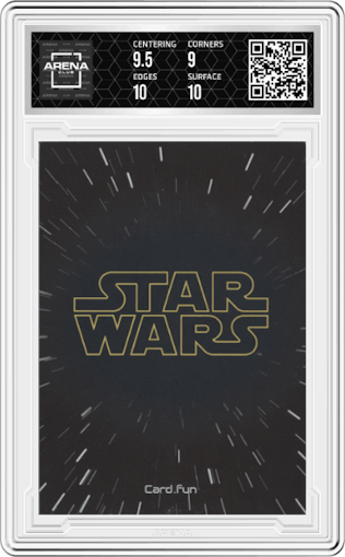 Luke Skywalker from the 2023 Card.Fun Star Wars Global Art Series set featuring a Character Painting parallel graded by Arena Club and given an overall grade of 9.5.