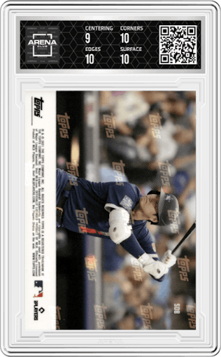 Shohei Ohtani from the 2021 Topps Now set graded by Arena Club and given an overall grade of 9.5.