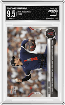 Shohei Ohtani from the 2021 Topps Now set graded by Arena Club and given an overall grade of 9.5.