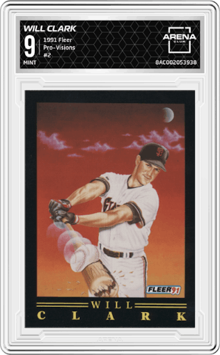 Will Clark from the 1991 Fleer set graded by Arena Club and given an overall grade of 9.