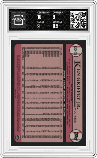 Ken Griffey Jr. from the 2024 Topps  set graded by Arena Club and given an overall grade of 9.5.