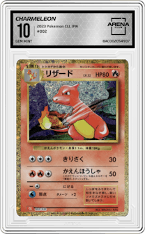 Charmeleon from the 2023 Pokemon CLL Japanese set graded by Arena Club and given an overall grade of 10.