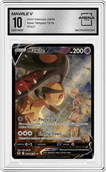 Mawile V  from the 2022 Pokemon SWSH set graded by Arena Club and given an overall grade of 10.