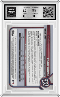 Brady House from the 2022 Bowman Chrome set graded by Arena Club and given an overall grade of 10.