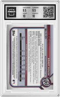 Brady House from the 2022 Bowman Chrome set graded by Arena Club and given an overall grade of 10.