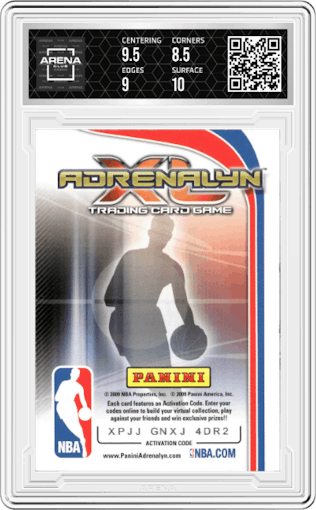 James Harden from the 2009-10 Panini Adrenalyn XL set graded by Arena Club and given an overall grade of 9.