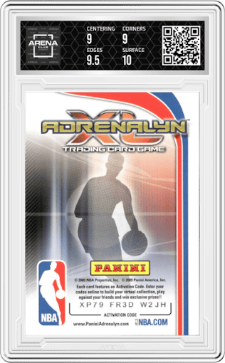 James Harden from the 2009-10 Panini Adrenalyn XL set graded by Arena Club and given an overall grade of 9.5.