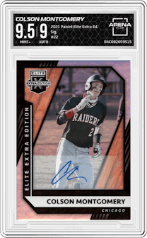 Colson Montgomery from the 2021 Panini Elite Extra Edition set graded by Arena Club and given an overall grade of 9.5.