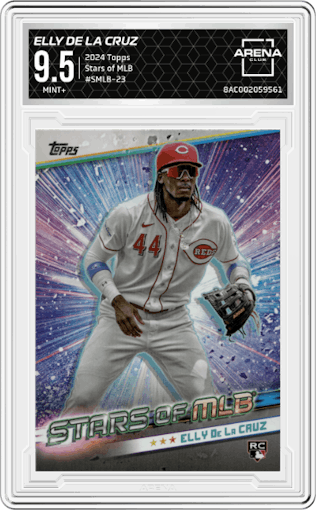Elly De La Cruz from the 2024 Topps  set graded by Arena Club and given an overall grade of 9.5.