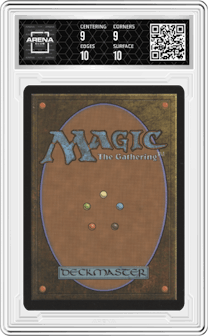 Aragorn and Arwen, Wed from the 2023 Magic-Gathering set featuring a Mythic Rare parallel graded by Arena Club and given an overall grade of 9.5.
