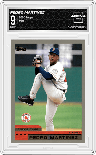 Pedro Martinez from the 2000 Topps set graded by Arena Club and given an overall grade of 9.