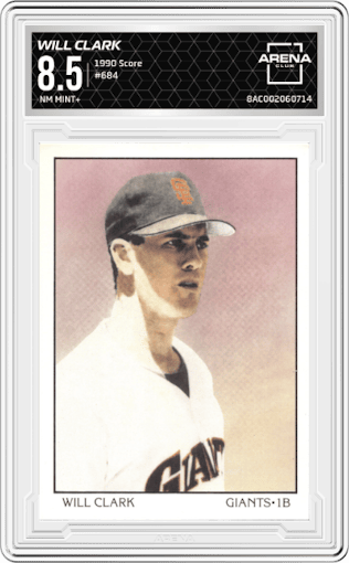 Will Clark from the 1990 Score set graded by Arena Club and given an overall grade of 8.5.