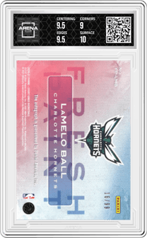 LaMelo Ball from the 2020-21 Panini Court Kings set graded by Arena Club and given an overall grade of 9.5.