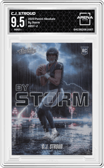 C.J. Stroud from the 2023 Panini Absolute set graded by Arena Club and given an overall grade of 9.5.