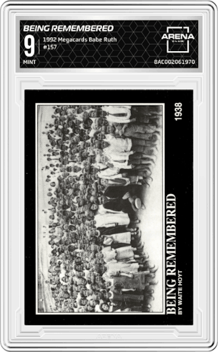 Being Remembered from the 1992 Megacards Babe Ruth set graded by Arena Club and given an overall grade of 9.