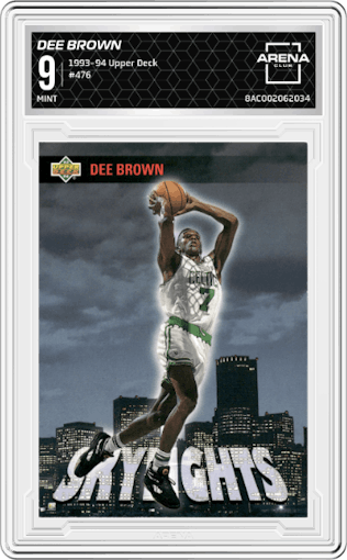 Dee Brown from the 1993-94 Upper Deck  set graded by Arena Club and given an overall grade of 9.