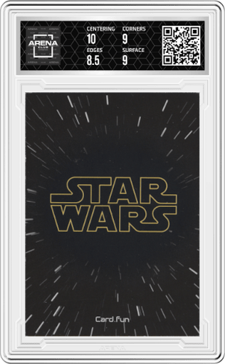 Stormtrooper from the 2023 Card.Fun Star Wars Global Art Series set graded by Arena Club and given an overall grade of 9.