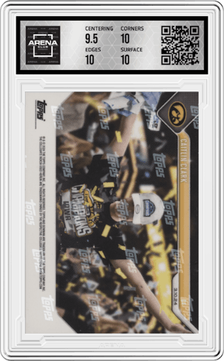 Caitlin Clark from the 2023-24 Bowman U Now set graded by Arena Club and given an overall grade of 10.