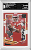 Patrick Mahomes II from the 2023 Panini Donruss set graded by Arena Club and given an overall grade of 9.