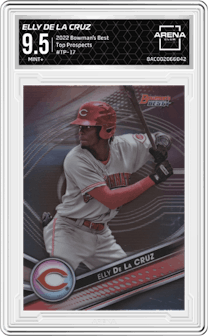 Elly De La Cruz from the 2022 Bowman’s Best   set graded by Arena Club and given an overall grade of 9.5.