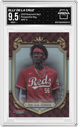 Elly De LA Cruz from the 2022 Bowman’s Best   set graded by Arena Club and given an overall grade of 9.5.