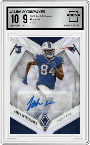 Jalen Wydermyer from the 2022 Panini Phoenix set graded by Arena Club and given an overall grade of 10.