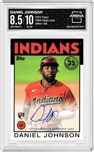 Daniel Johnson from the 2021 Topps Series 1 set graded by Arena Club and given an overall grade of 8.5.