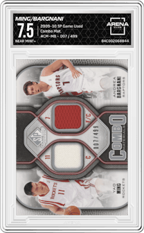 Yao Ming/Andrea Bargnani from the 2009-10 SP Game Used set graded by Arena Club and given an overall grade of 7.5.