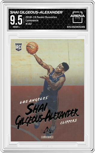 Shai Gilgeous-Alexander from the 2018-19 Panini Chronicles set graded by Arena Club and given an overall grade of 9.5.