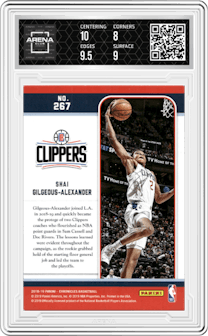 Shai Gilgeous-Alexander from the 2018-19 Panini Chronicles set graded by Arena Club and given an overall grade of 8.5.