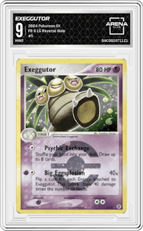 Exeggutor from the 2004 Pokemon EX set graded by Arena Club and given an overall grade of 9.