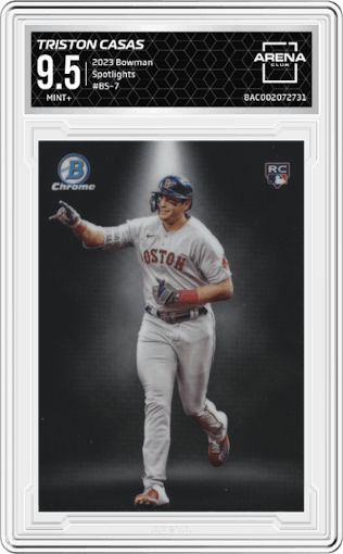 Triston Casas from the 2023 Bowman  set graded by Arena Club and given an overall grade of 9.5.