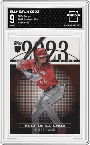 Elly De La Cruz from the 2024 Topps  set graded by Arena Club and given an overall grade of 9.