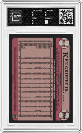 Ken Griffey Jr. from the 2024 Topps  set graded by Arena Club and given an overall grade of 9.5.