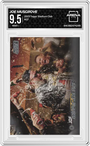Joe Musgrove from the 2023 Topps Stadium Club set graded by Arena Club and given an overall grade of 9.5.