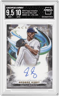 George Kirby from the 2023 Topps Inception set graded by Arena Club and given an overall grade of 9.5.
