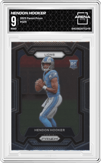 Hendon Hooker from the 2023 Panini Prizm set graded by Arena Club and given an overall grade of 9.