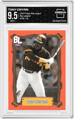 Tony Gwynn from the 2024 Topps Big League set graded by Arena Club and given an overall grade of 9.5.
