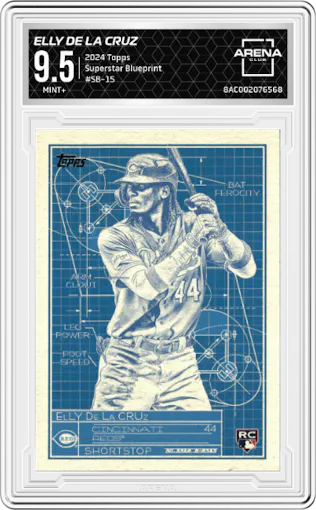 Elly De La Cruz from the 2024 Topps  set graded by Arena Club and given an overall grade of 9.5.