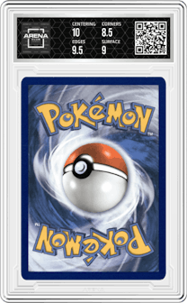 Palkia from the 2021 Pokemon SWSH set graded by Arena Club and given an overall grade of 9.