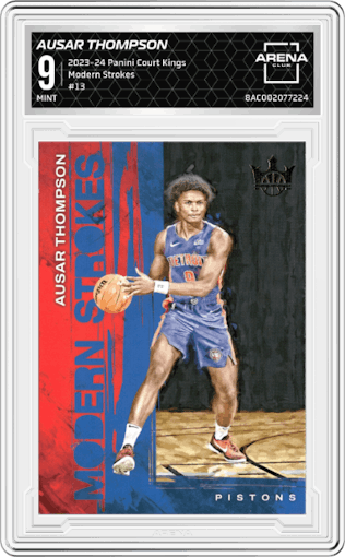 Ausar Thompson from the 2023-24 Panini Court Kings set graded by Arena Club and given an overall grade of 9.
