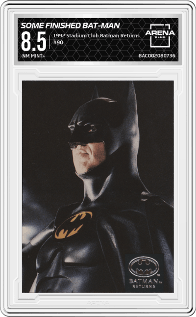 Some finished Batman cowls are displayed in t