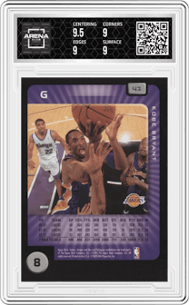 Kobe Bryant from the 2003-04 Upper Deck Victory set graded by Arena Club and given an overall grade of 9.