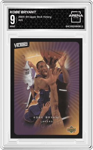 Kobe Bryant from the 2003-04 Upper Deck Victory set graded by Arena Club and given an overall grade of 9.