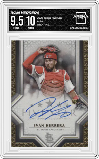 Ivan Herrera from the 2023 Topps Five Star set graded by Arena Club and given an overall grade of 9.5.