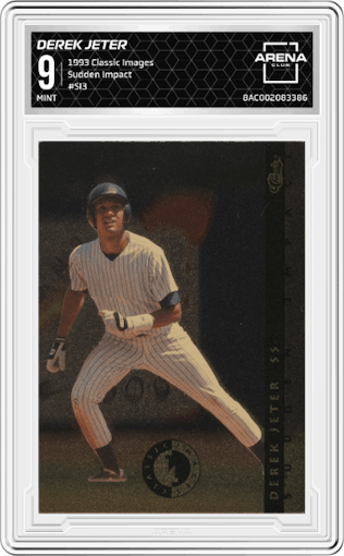 Derek Jeter from the 1993 Classic Images set graded by Arena Club and given an overall grade of 9.