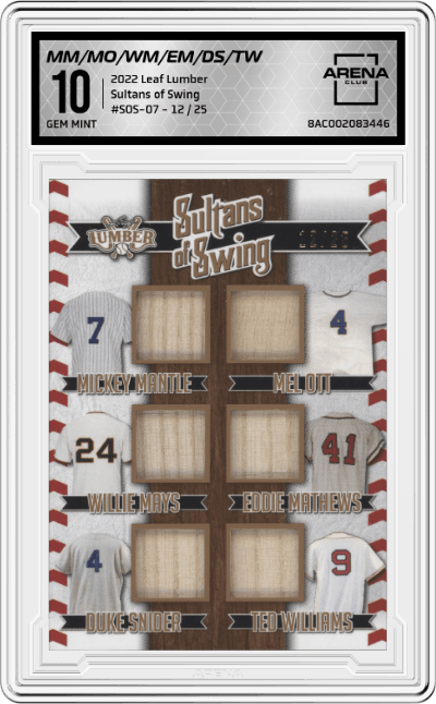 Mickey Mantle, Mel Ott, Willie Mays, Eddie Mathews, Duke Snider, Ted Williams