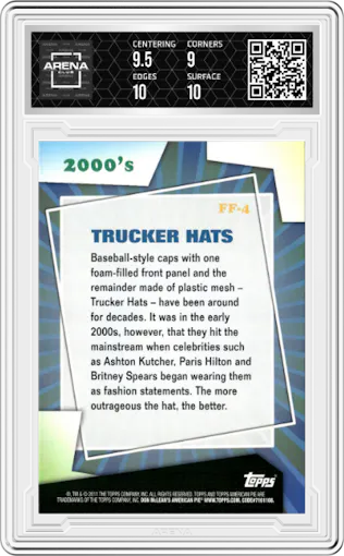 Trucker Hats from the 2011 Topps American Pie set graded by Arena Club and given an overall grade of 9.5.